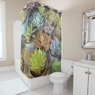 Rideau de douche Succulent