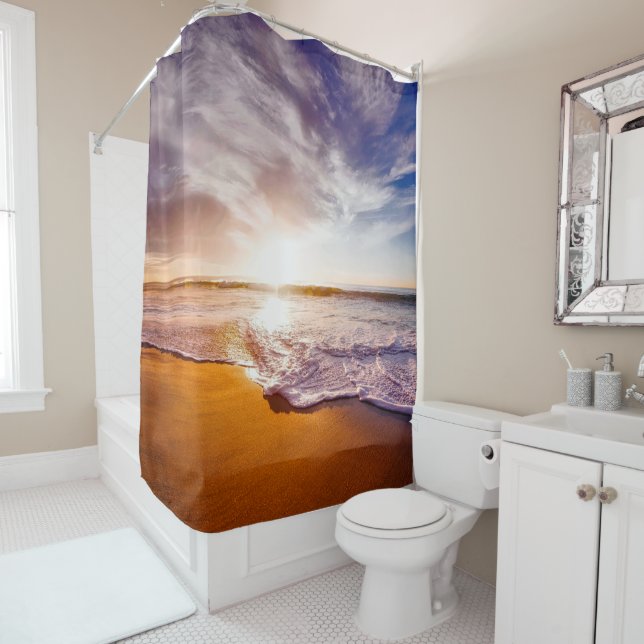 Rideau de douche Sun Rise Scene (En situation)