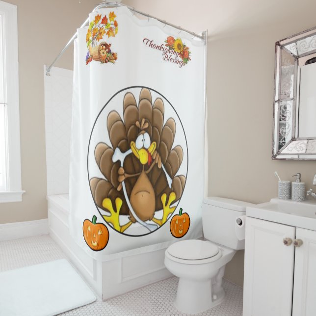 Rideau de douche Thanksgiving (En situation)