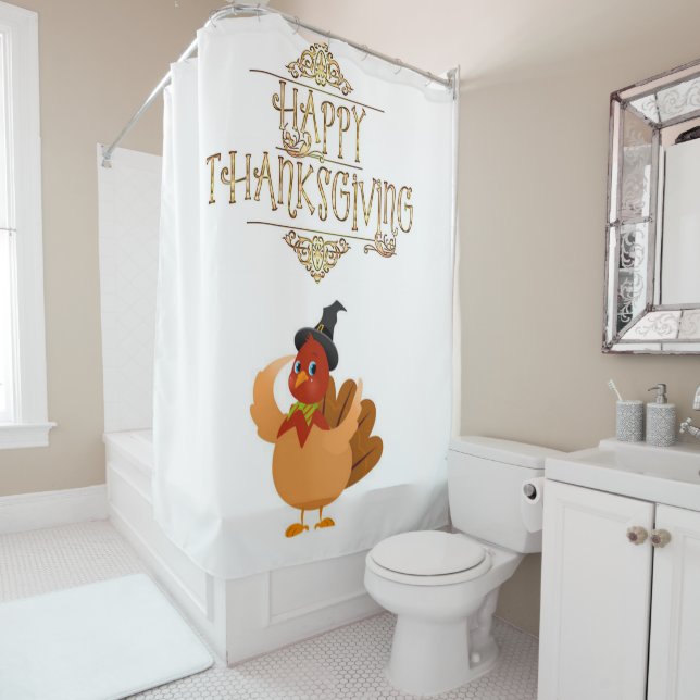 Rideau de douche Thanksgiving (En situation)