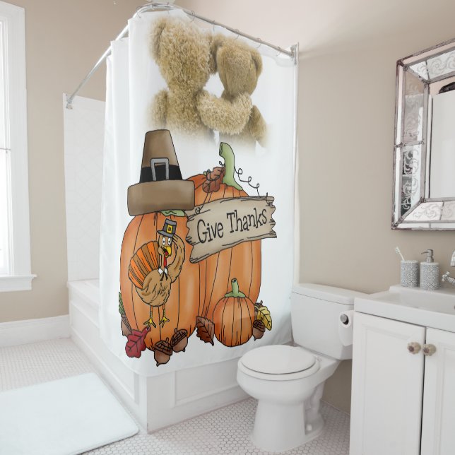Rideau de douche Thanksgiving (En situation)
