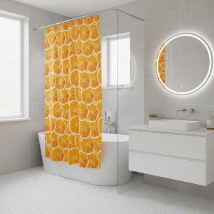 Rideau de douche tranche d'orange Citrus vibrant