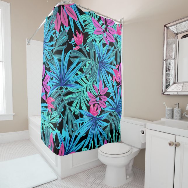 rideau de douche tropical paradis (En situation)