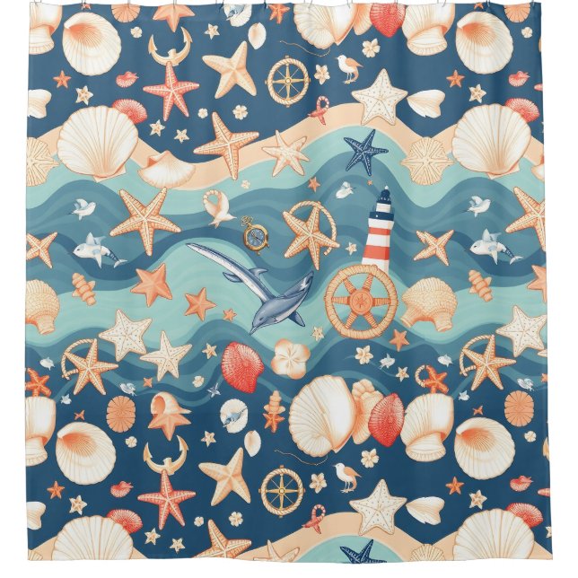 Rideau de douche tropicale Ocean Breeze (Devant)