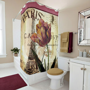 Rideau de douche tulipe de Paris