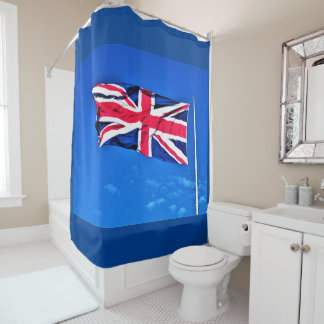 Rideau de douche Union Jack Faux