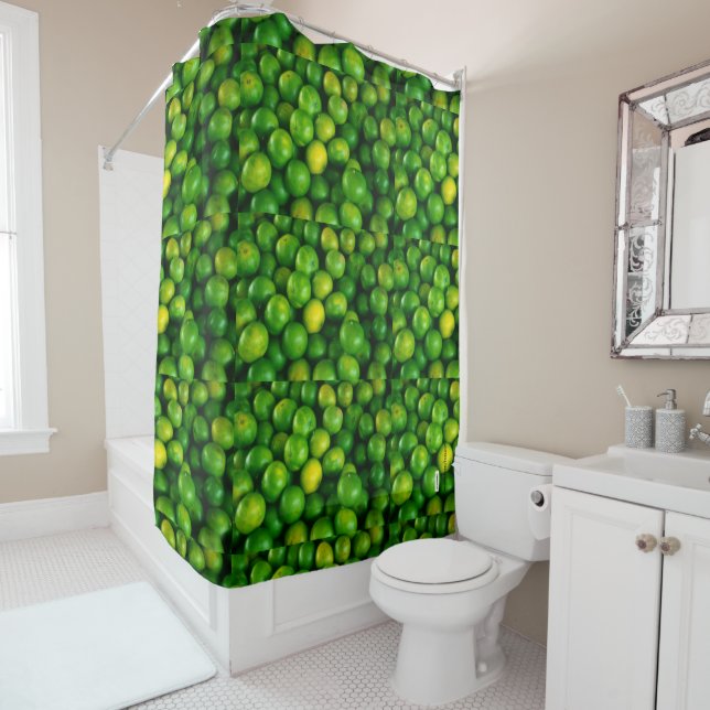 Rideau de douche vert (En situation)