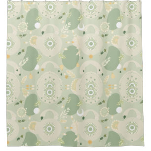 Rideau de douche vert Earthy Sage - Boho Design