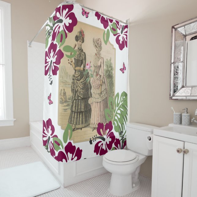 Rideau de douche Victorian Femmes Floral (En situation)