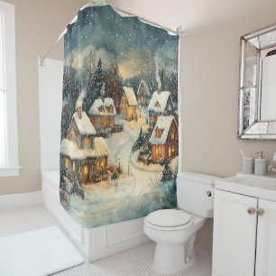Rideau de douche Vintage de Noël