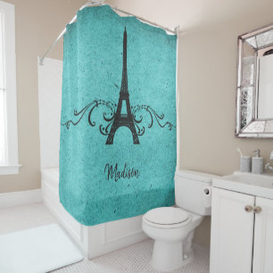 Rideau de douche Vintage turquoise