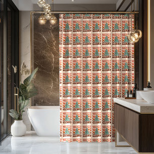 Rideau de Noël vintage 70s Déco de salle de bain p