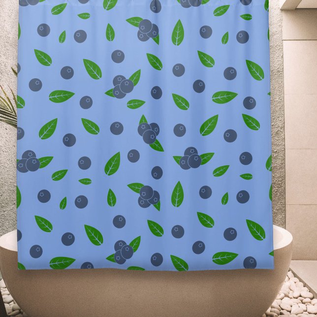 Rideau de salle de bain motif Myrtilles (Blueberry pattern Shower Curtain)