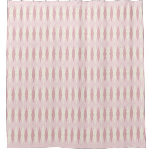 Rideau en douche à motifs de losanges rose moderne