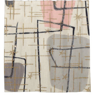 Rideau en douche abstrait moderne de tissu de la