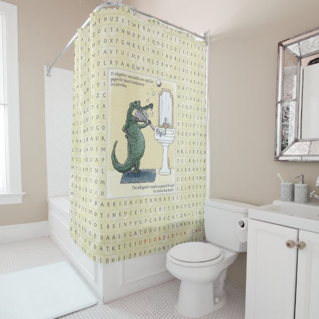 Rideau en douche anglais/espagnol - (En situation)