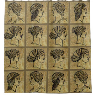 Rideau en douche antique antique de femmes