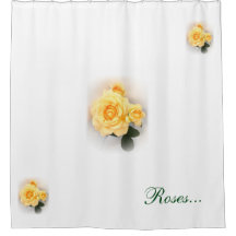 Rideau en douche - beaux roses jaunes
