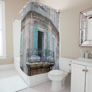 Rideau en douche de balcon de quartier français d