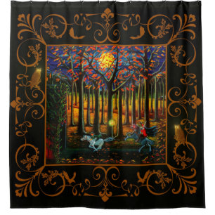 Rideau en douche de cavalier sans tête