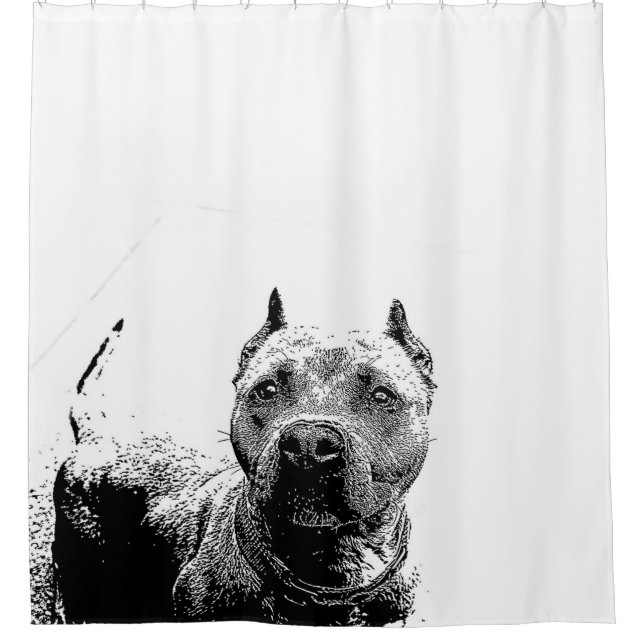 Rideau en douche de chien de Pitbull (Devant)