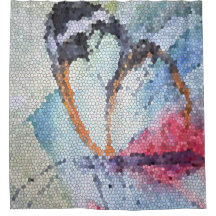 Rideau en douche de mosaïque du papillon 10