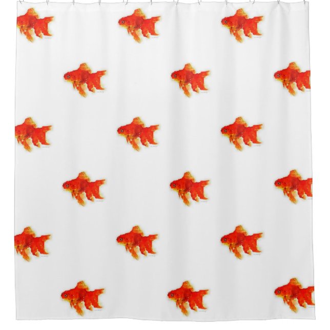 Rideau en douche de poisson rouge de sommeil (Devant)