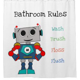 Rideau en douche de robot avec des règles de sall