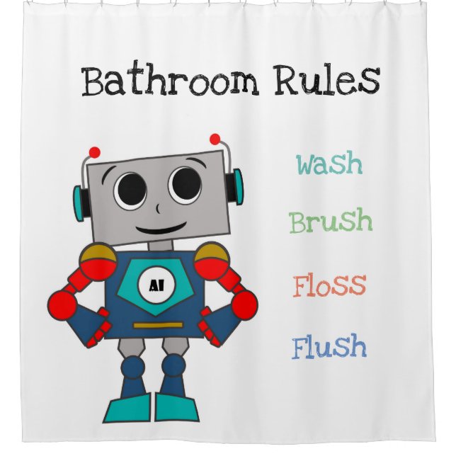 Rideau en douche de robot avec des règles de salle (Devant)