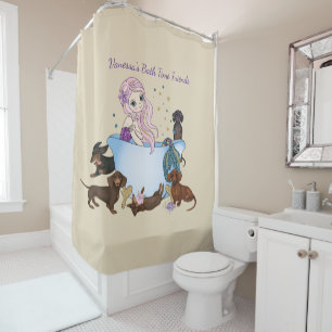 Rideau en douche de sirène de teckel