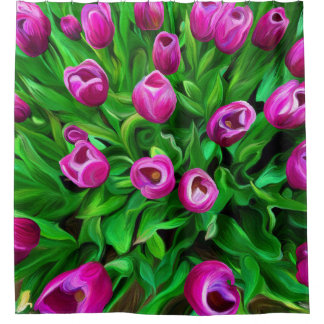 Rideau en douche de tulipes