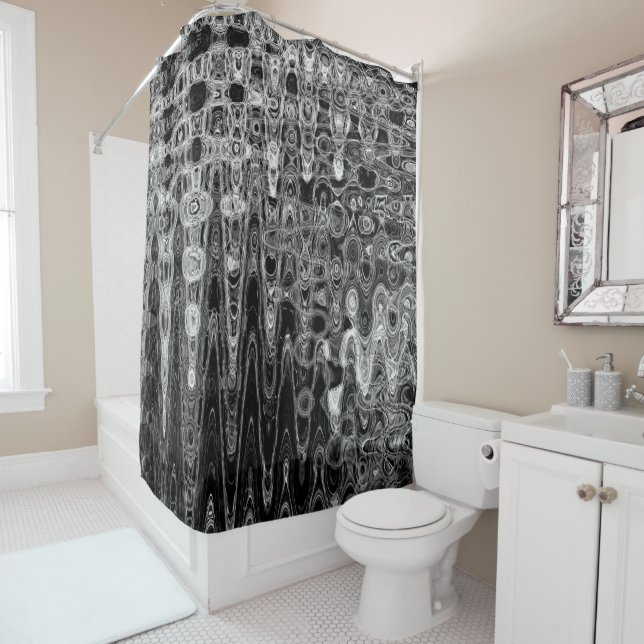 Rideau en douche d'encre et d'écho I par l'artiste (En situation)