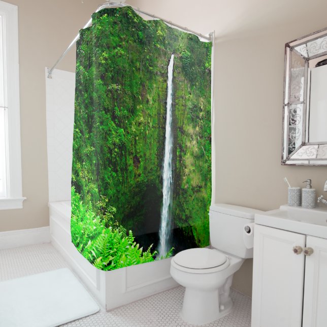 Rideau en douche d'Hawaï de cascade (En situation)