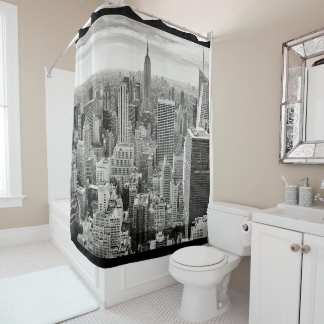 Rideau en douche d'horizon de New York City (En situation)