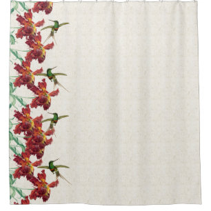 Rideau en douche d'oiseaux de colibri et de fleurs