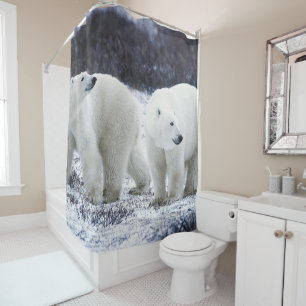 Rideau en douche d'ours blancs