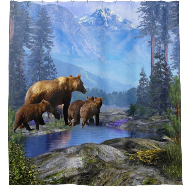 Rideau en douche d'ours gris (Devant)