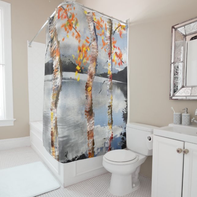 Rideau en douche fait sur commande d'arbres de (En situation)