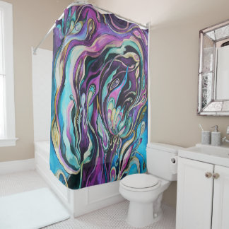 Rideau en douche floral