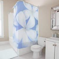 Rideau en douche floral du bigorneau blanc élégant