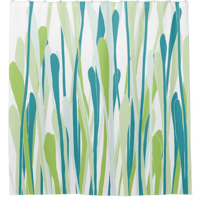 Rideau en douche frais d'herbes en verts doux et (Devant)