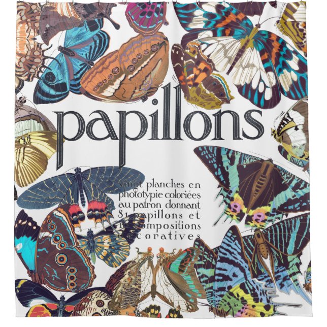 Rideau en douche français de papillons de Nouveau (Devant)