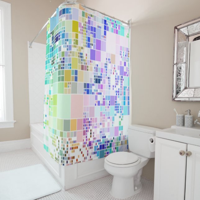 Rideau en douche géométrique de cool d'art de (En situation)