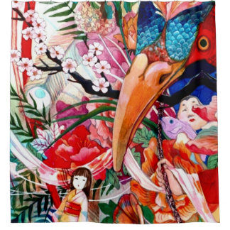Rideau en douche japonais de collage de couleur