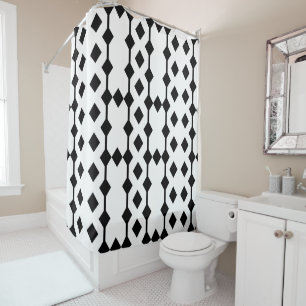 Rideau en douche modelé par diamant noir et blanc