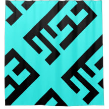Rideau en douche noir et turquoise moderne 2