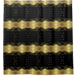 Rideau en douche--Remous et noir d'or