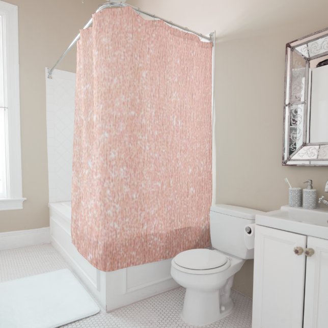 Rideau en douche rose d'or (En situation)