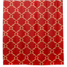 Rideau en douche rouge et beige d'Antler de région