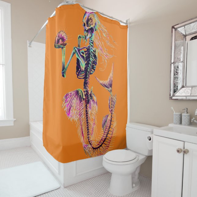 rideau en douche squelettique de sirène (En situation)